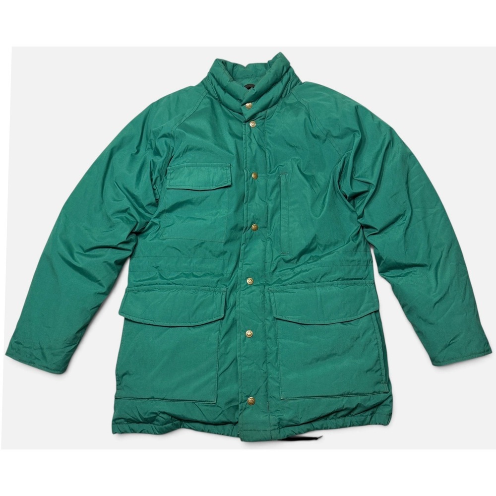 Eddie Bauer Jacket Mens Small Green Goose Down Parka Vintage 0771 Puffer Coat